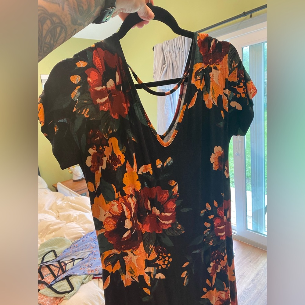 Black floral boho maxi Medium - Picture 3 of 6